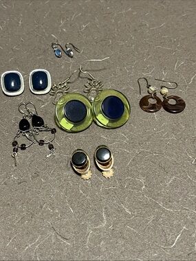 Misc earring lot - pierced and clip one. One pair made in Italy